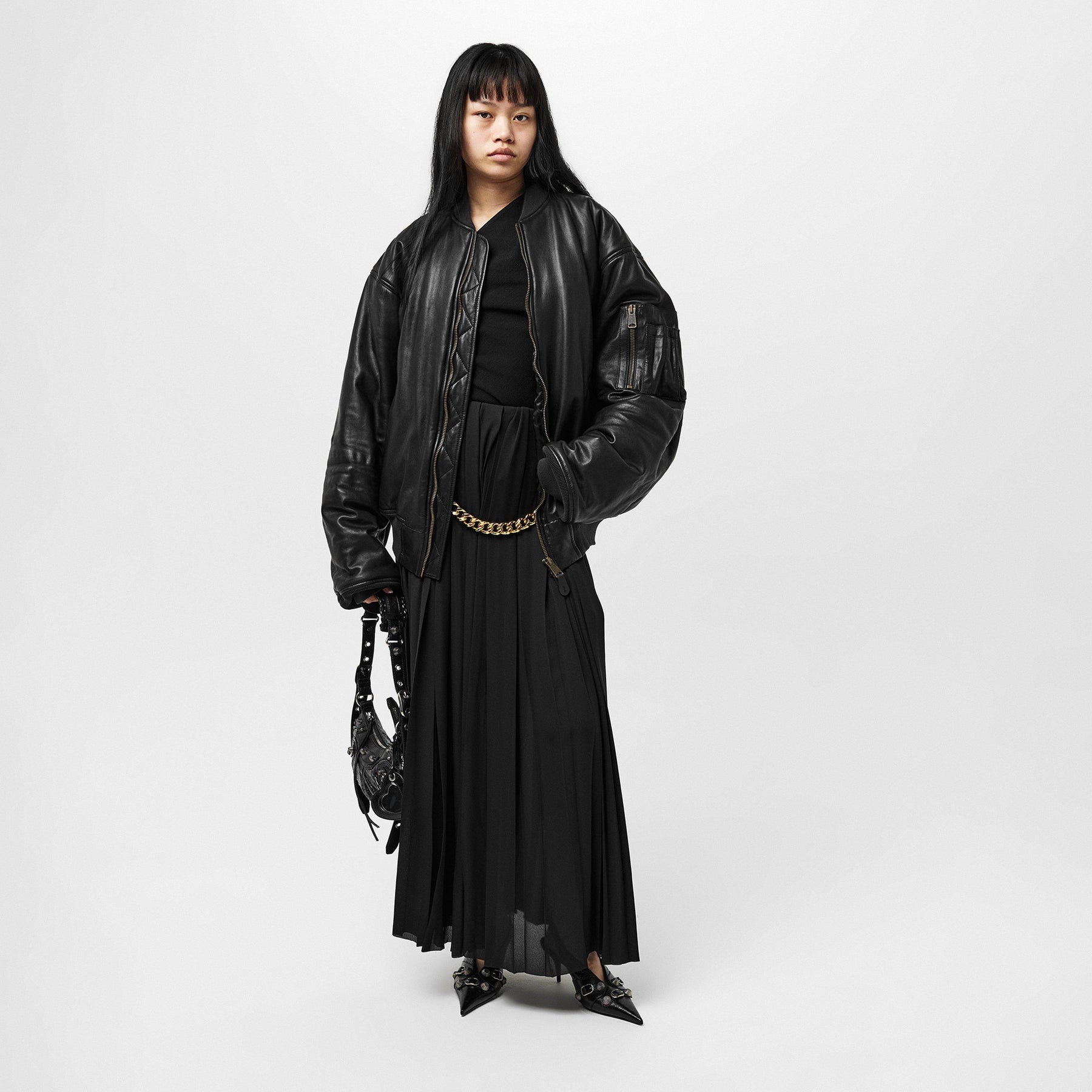 Soft Leather Bomber Jacket