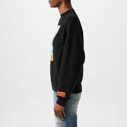 Halftone Graphic Crew Sweatshirt