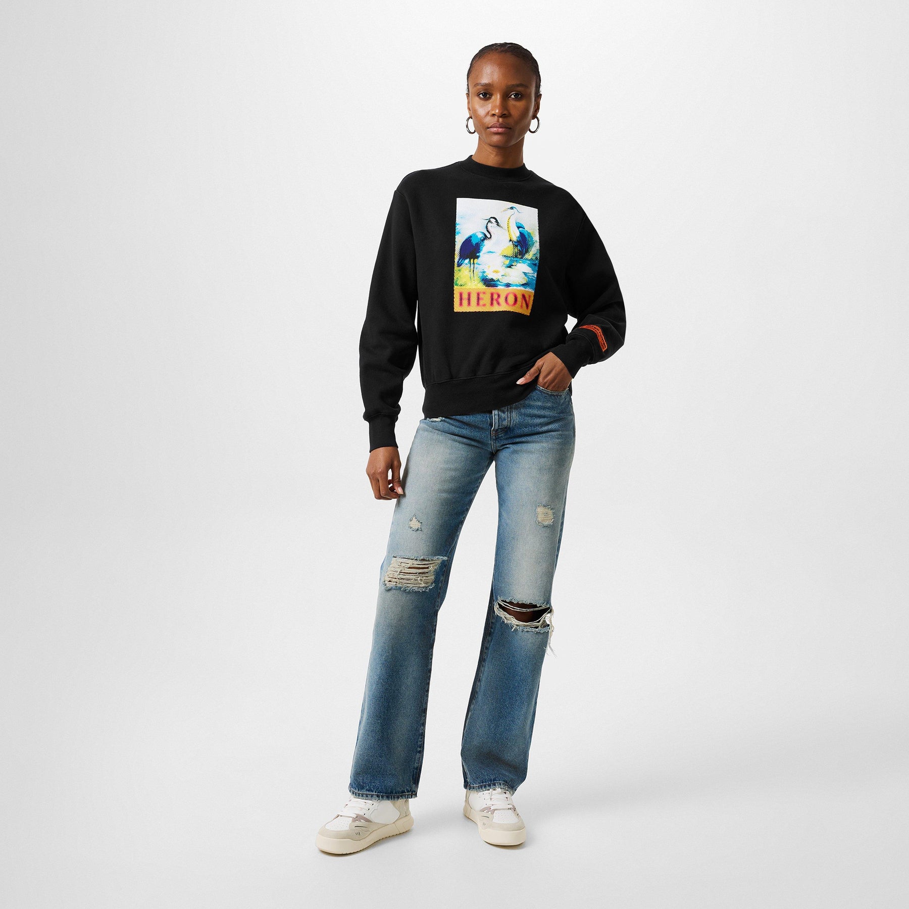 Halftone Graphic Crew Sweater