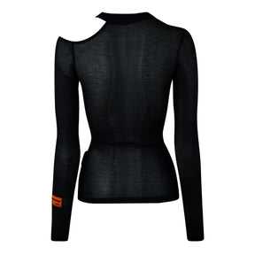 Cut Shoulder Crew Neck Long Sleeved Top