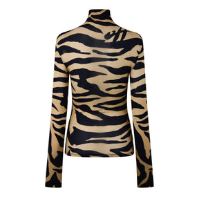 Women's Zebra Turtleneck Sweater