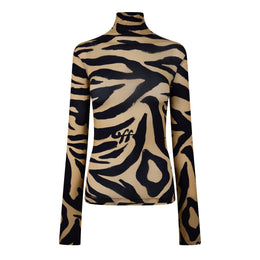 Zebra Turtleneck Sweater