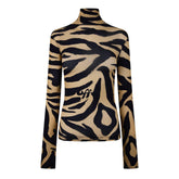 Women's Zebra Turtleneck Sweater