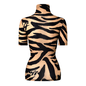 Women's Zebra Turtleneck Sweater