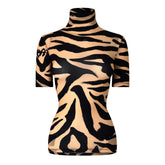 Women's Zebra Turtleneck Sweater