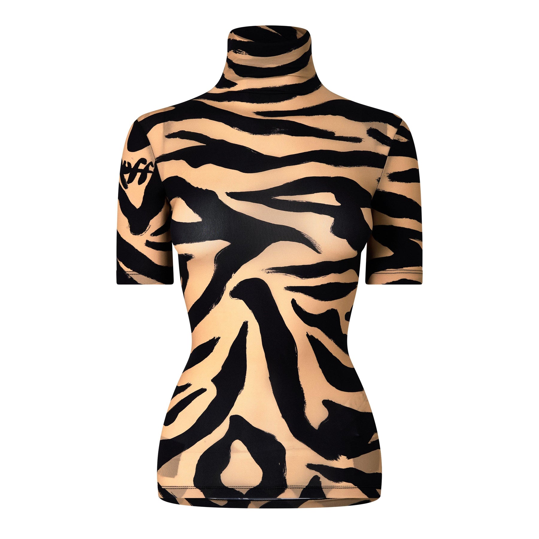 Women's Zebra Turtleneck Sweater