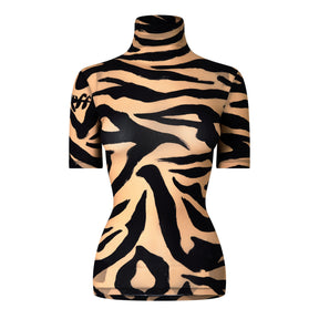 Women's Zebra Turtleneck Sweater