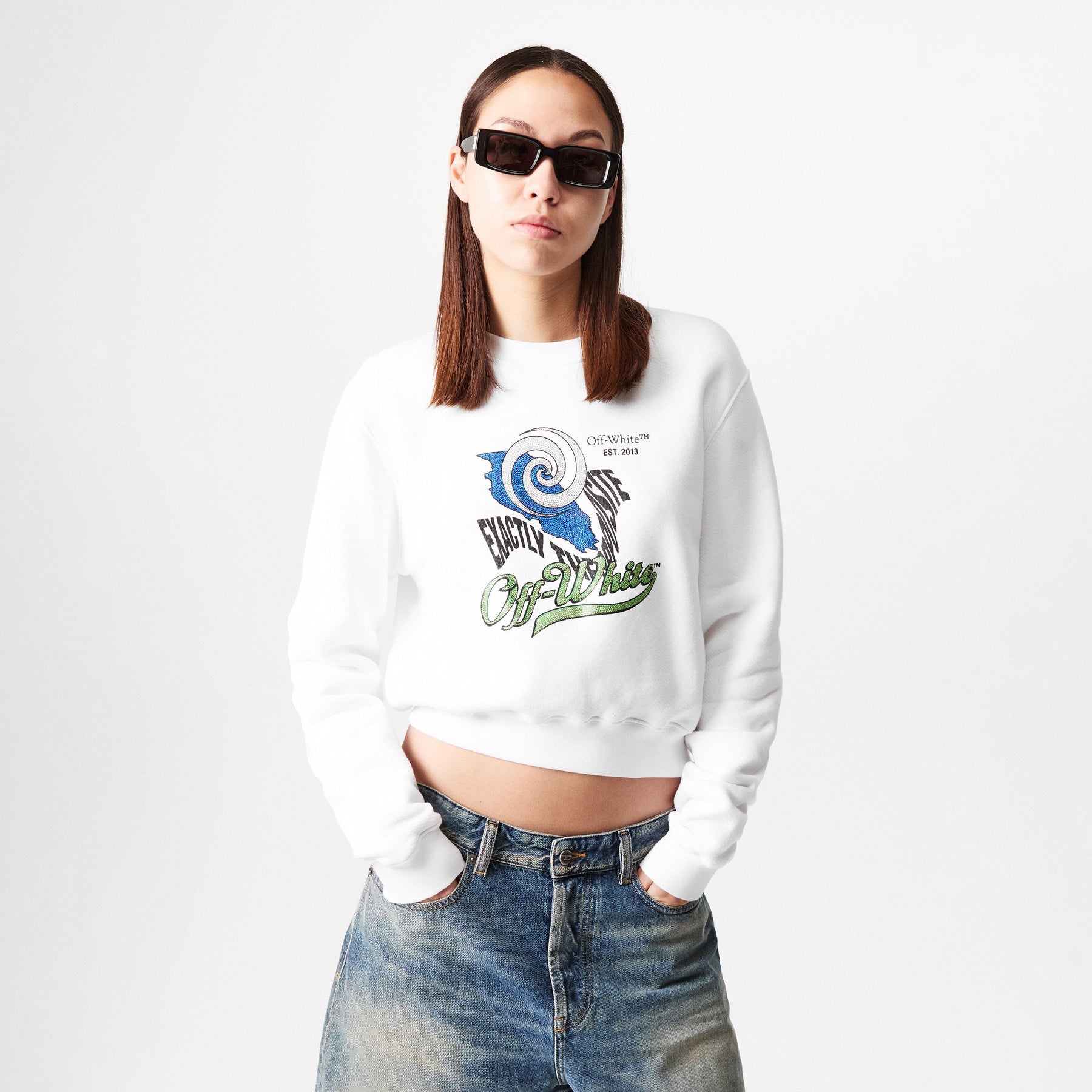 Women's Bling Cropped Crew Sweater