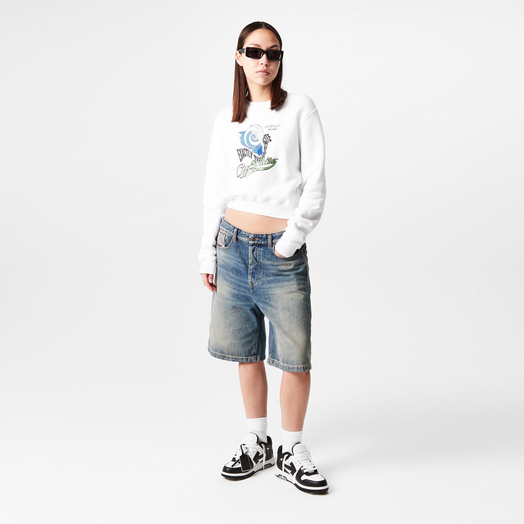 Women's Bling Cropped Crew Sweater