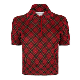 Alex Check Polo Knitted Top