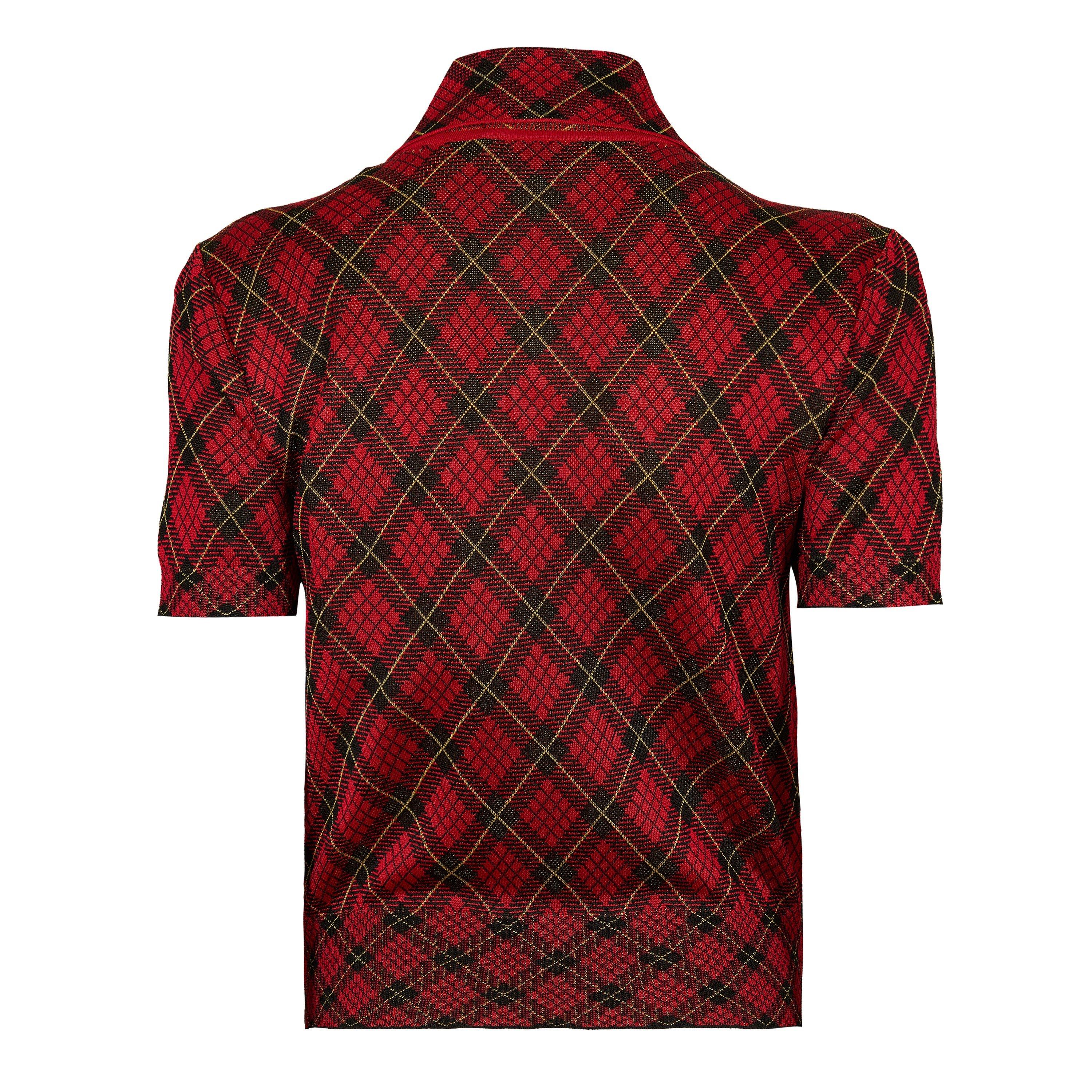 Alex Check Polo Knitted Top