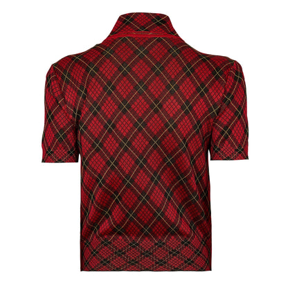 Alex Check Polo Knitted Top
