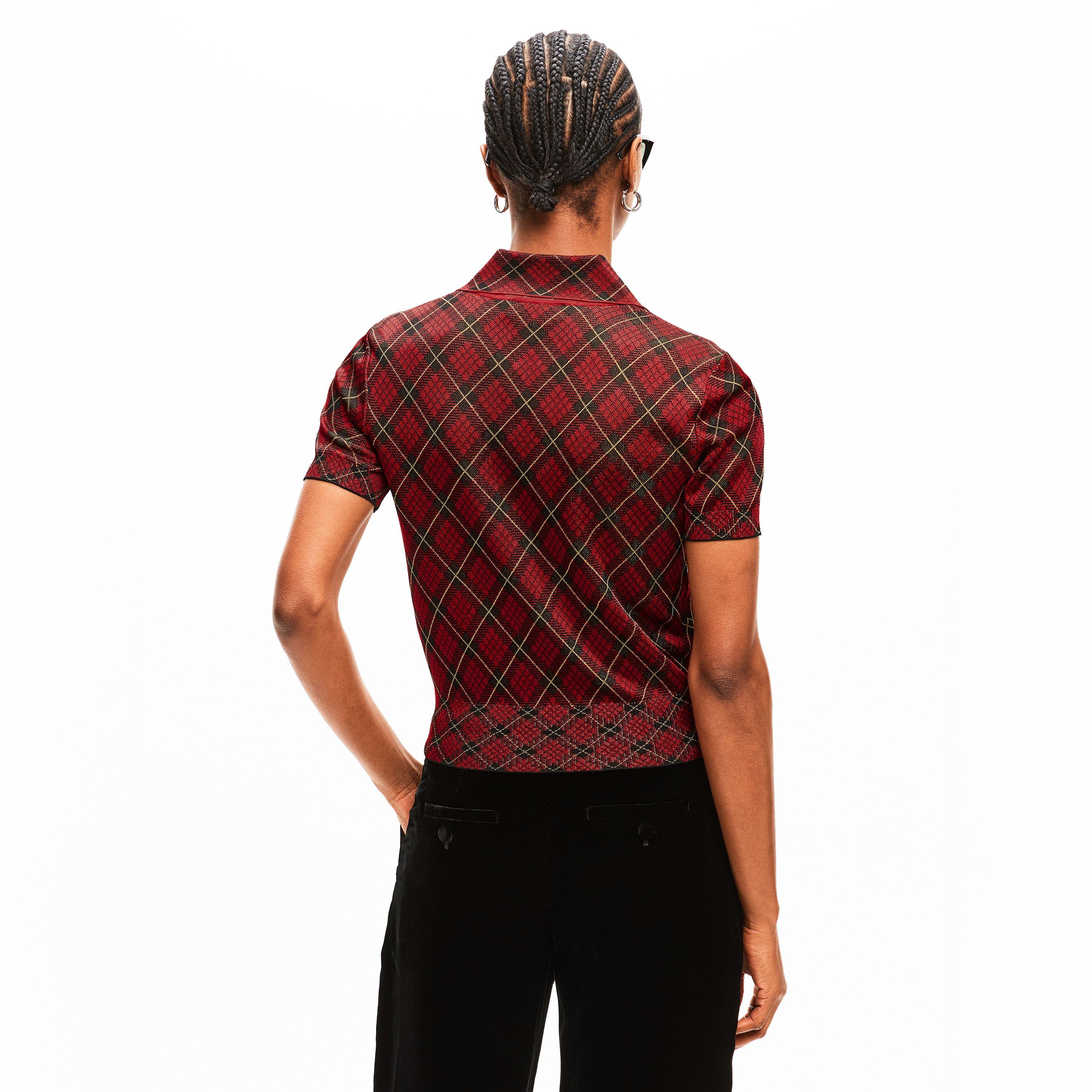 Alex Check Polo Knitted Top