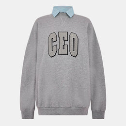 Crew Neck Ribbed Sweatshirt