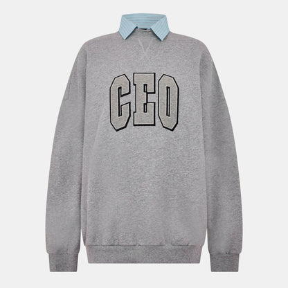 Crew Neck Ribbed Sweatshirt