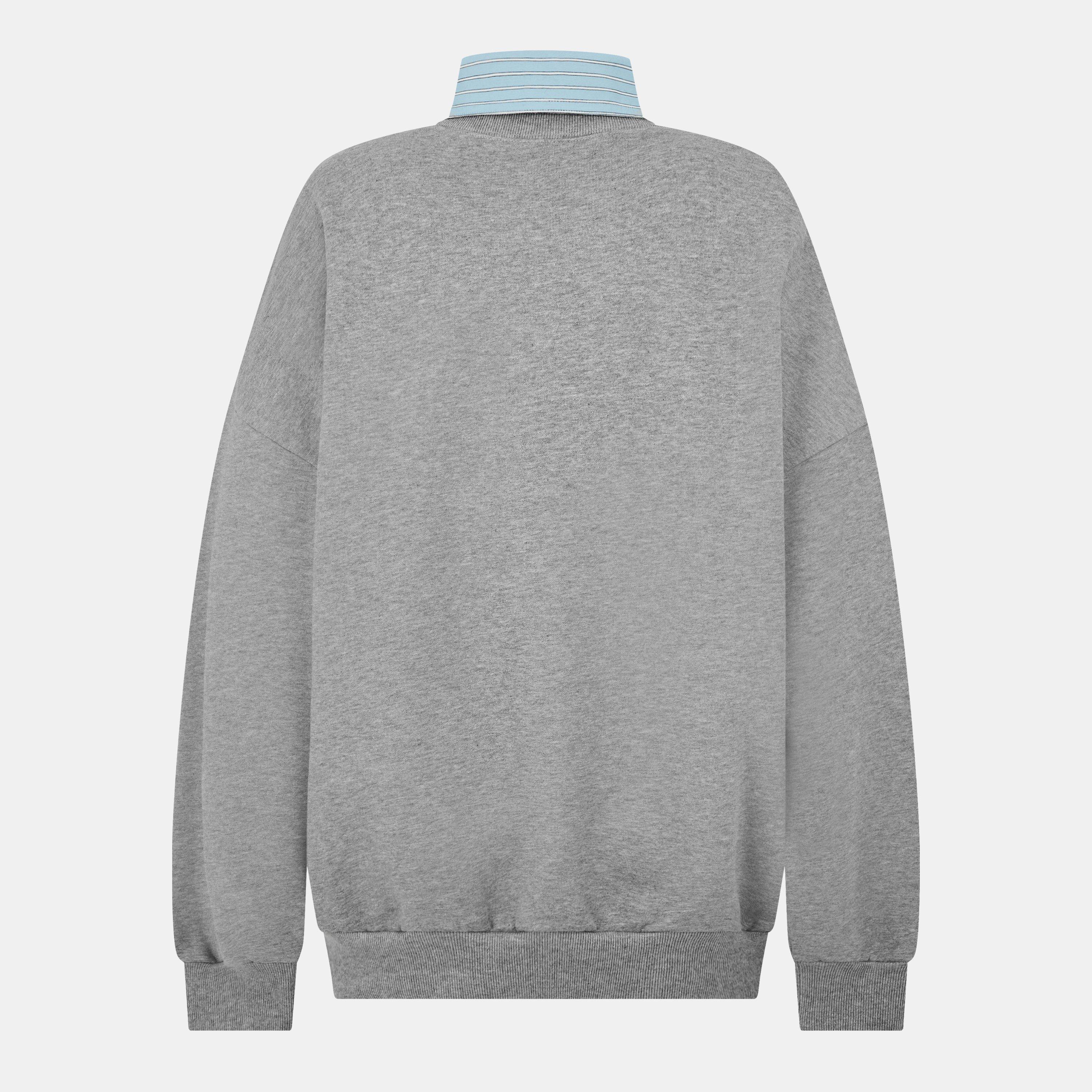 Crew Neck Ribbed Sweatshirt