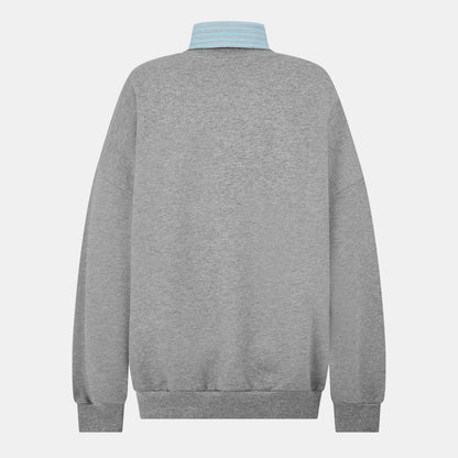 Crew Neck Ribbed Sweatshirt