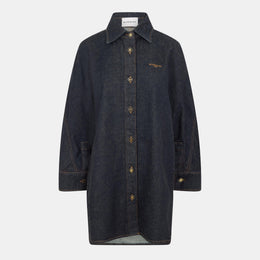 Givenchy Denim Cotton Long Sleeve Dark Blue Overshirt