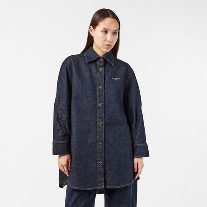 Givenchy Denim Cotton Long Sleeve Dark Blue Overshirt