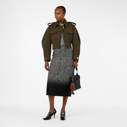 Cocoon Utility Cotton Cropped Long Sleeve Hybrid Jacket