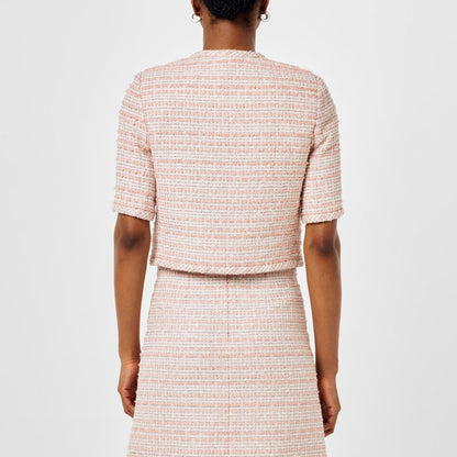 Tweed Cotton Short Sleeve Overcoat