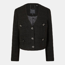 Rose Button Cropped Hybrid Jacket
