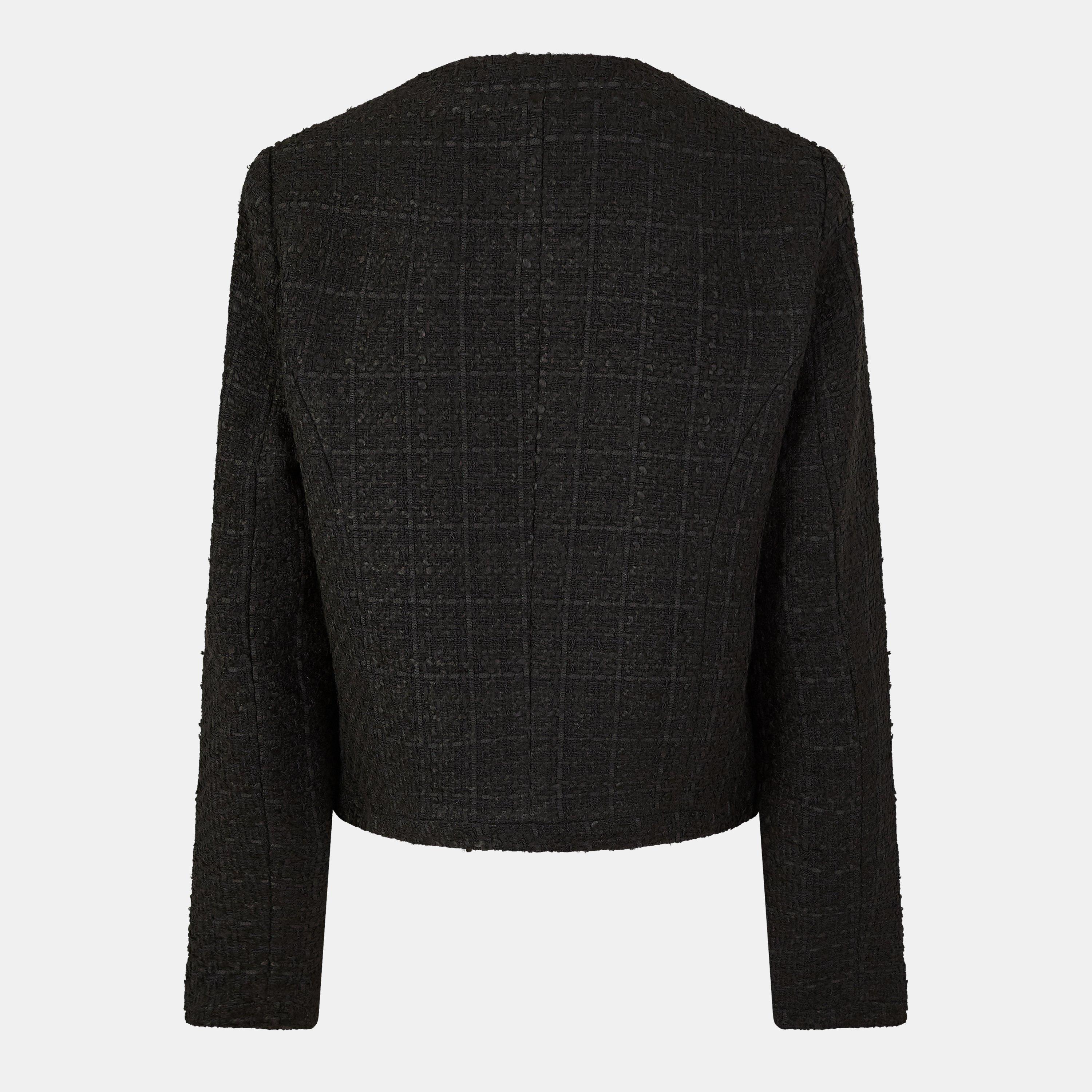 Rose Button Cropped Hybrid Jacket