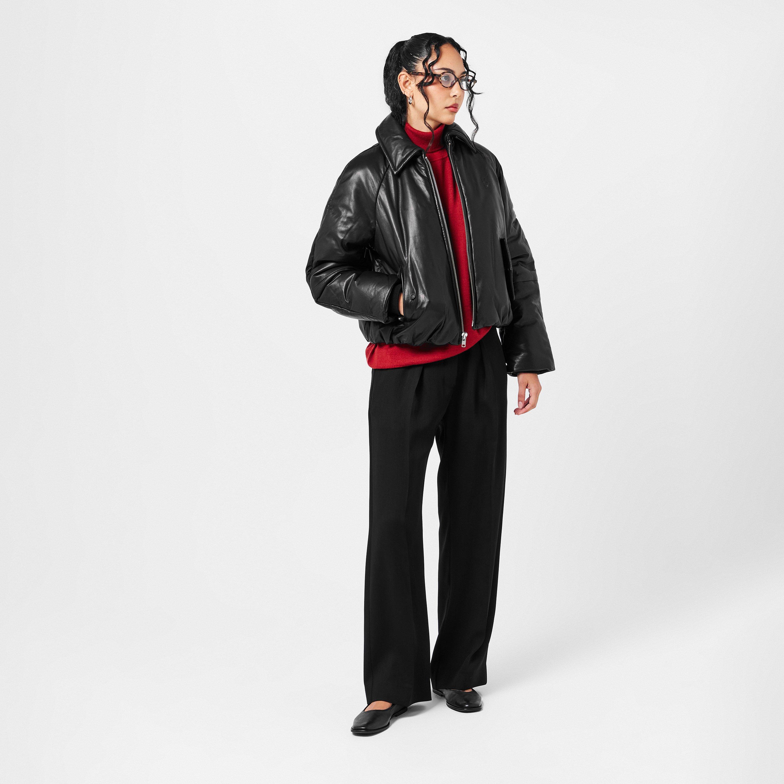 Women's Bomber Leather Jacket