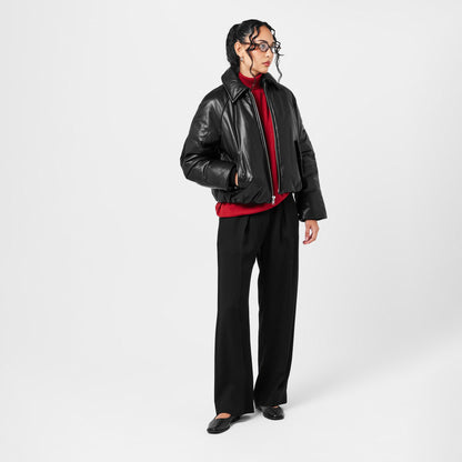 Women's Bomber Leather Jacket