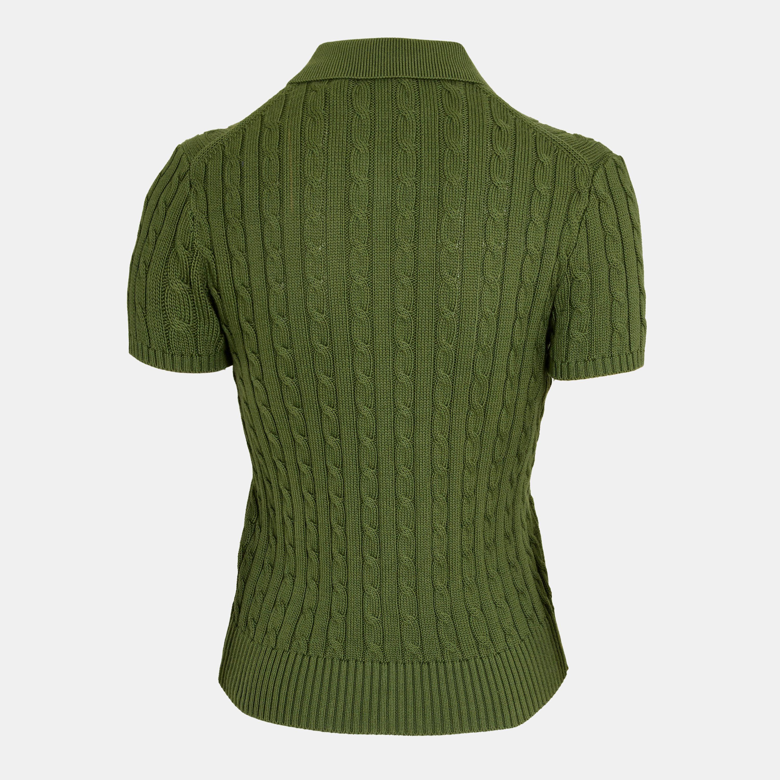 Cable Button Up Short Sleeve Shirt
