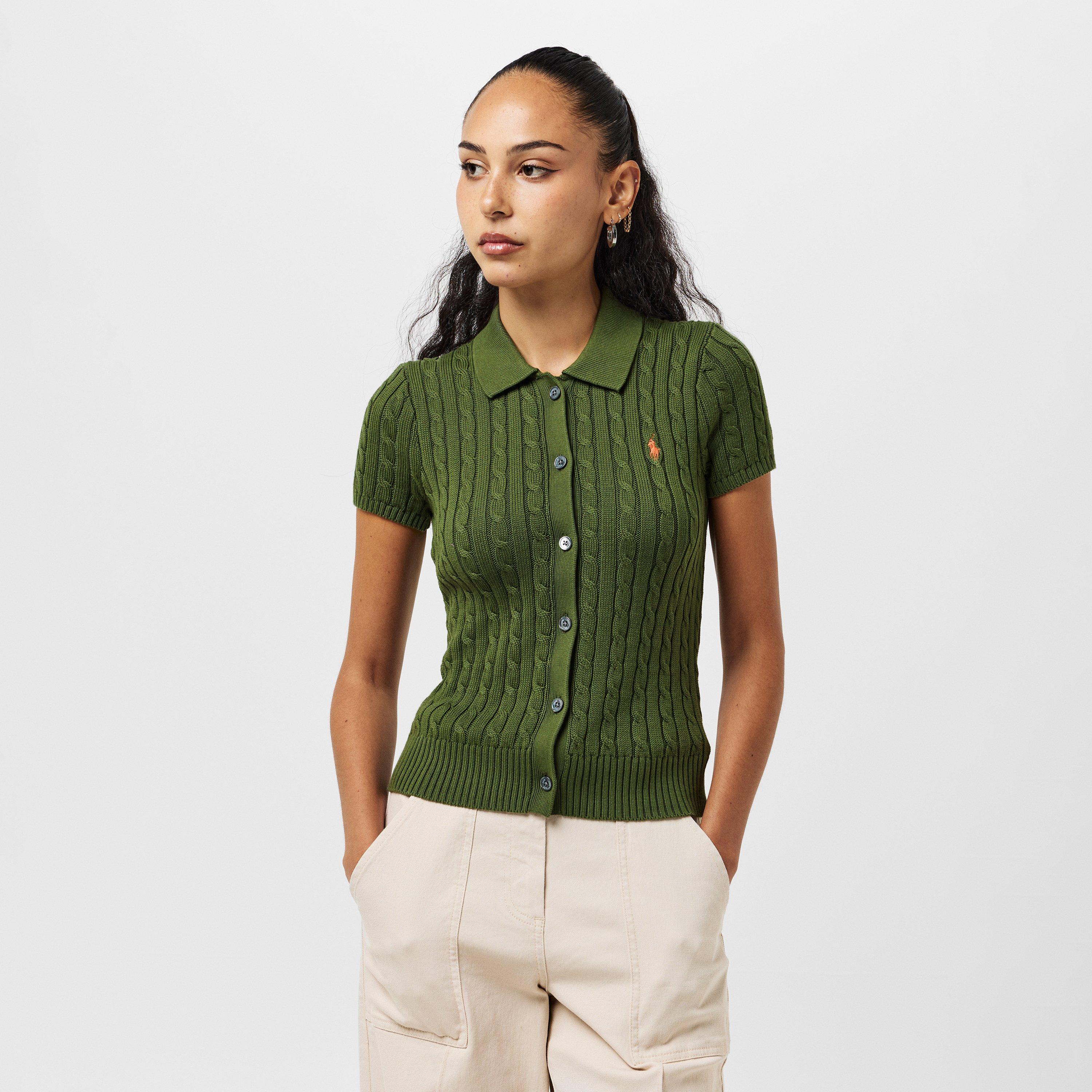Cable Button Up Short Sleeve Shirt
