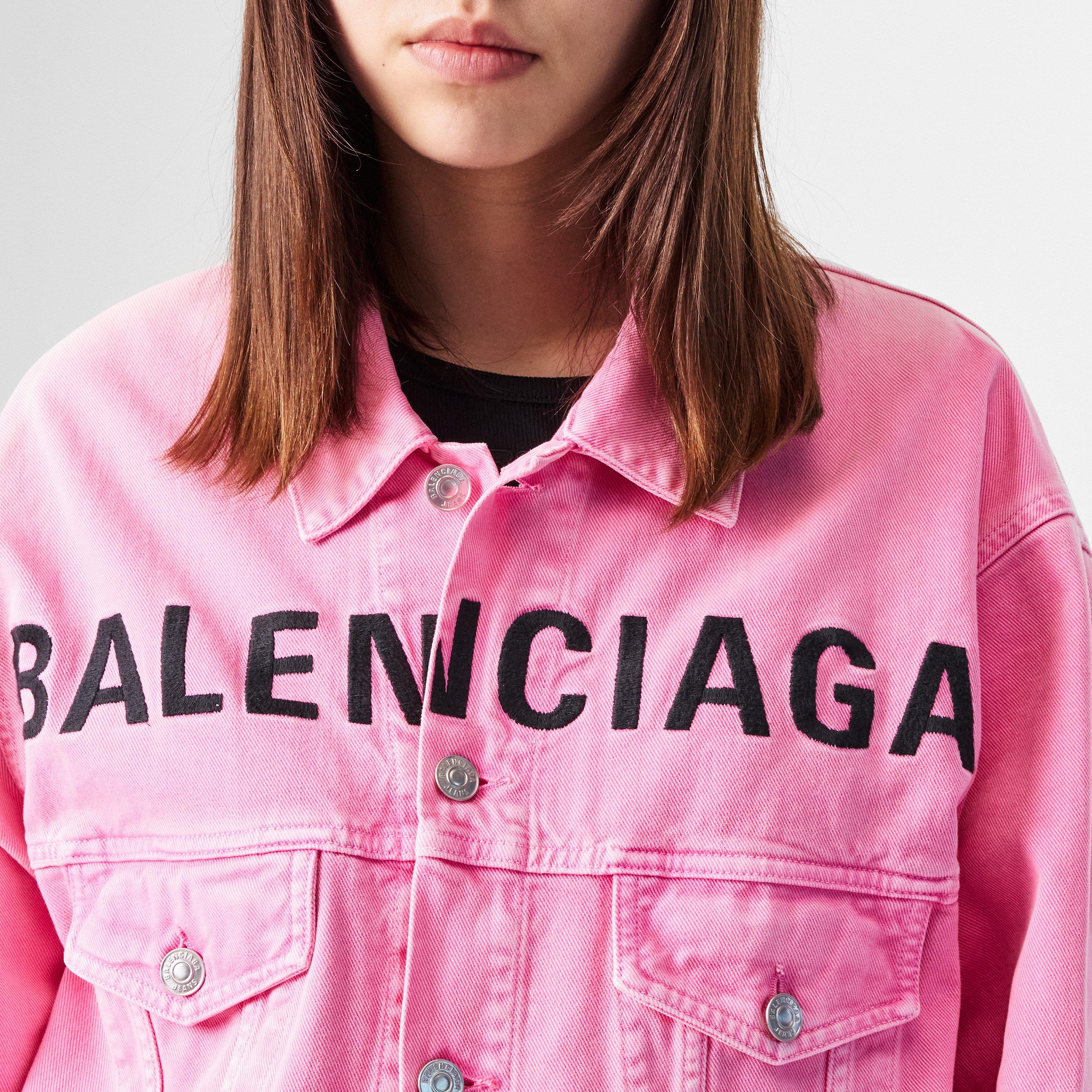 Printed Logo Cotton Long Sleeve Denim Jacket