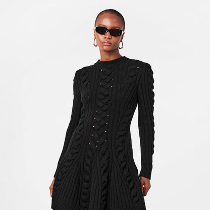 Alex Cable Knitted Jumper Dress