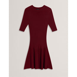 Short-Sleeve Knitted Jumper Dress