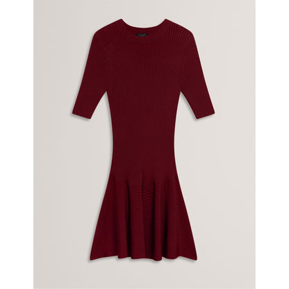 Short-Sleeve Knitted Jumper Dress