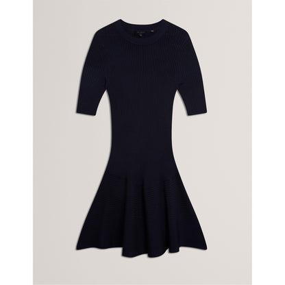 Short-Sleeve Knitted Jumper Dress