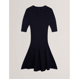 Short-Sleeve Knitted Jumper Dress