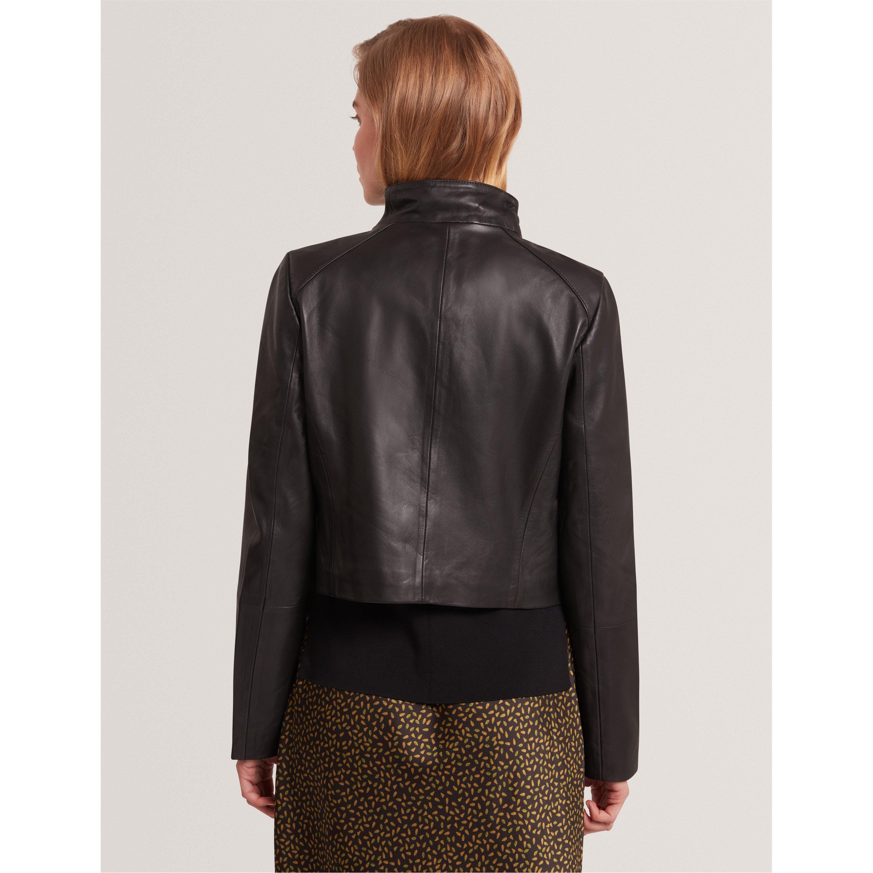 Cropped Leather Overcoat