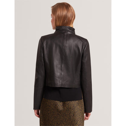 Cropped Leather Overcoat