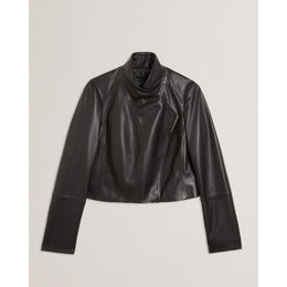 Cropped Leather Overcoat