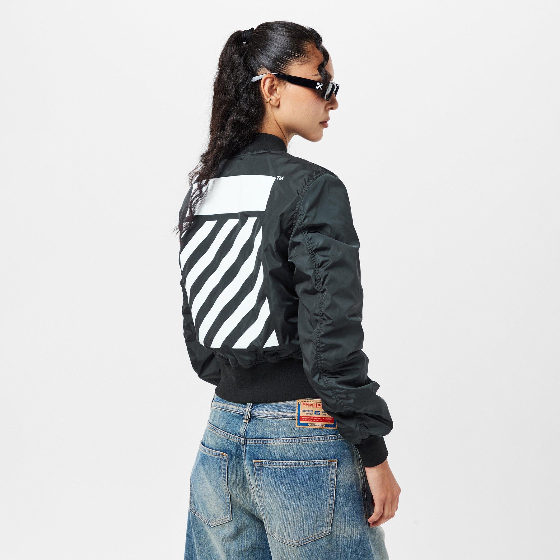 Women's  Diag Bomber Jacket, Signature Design