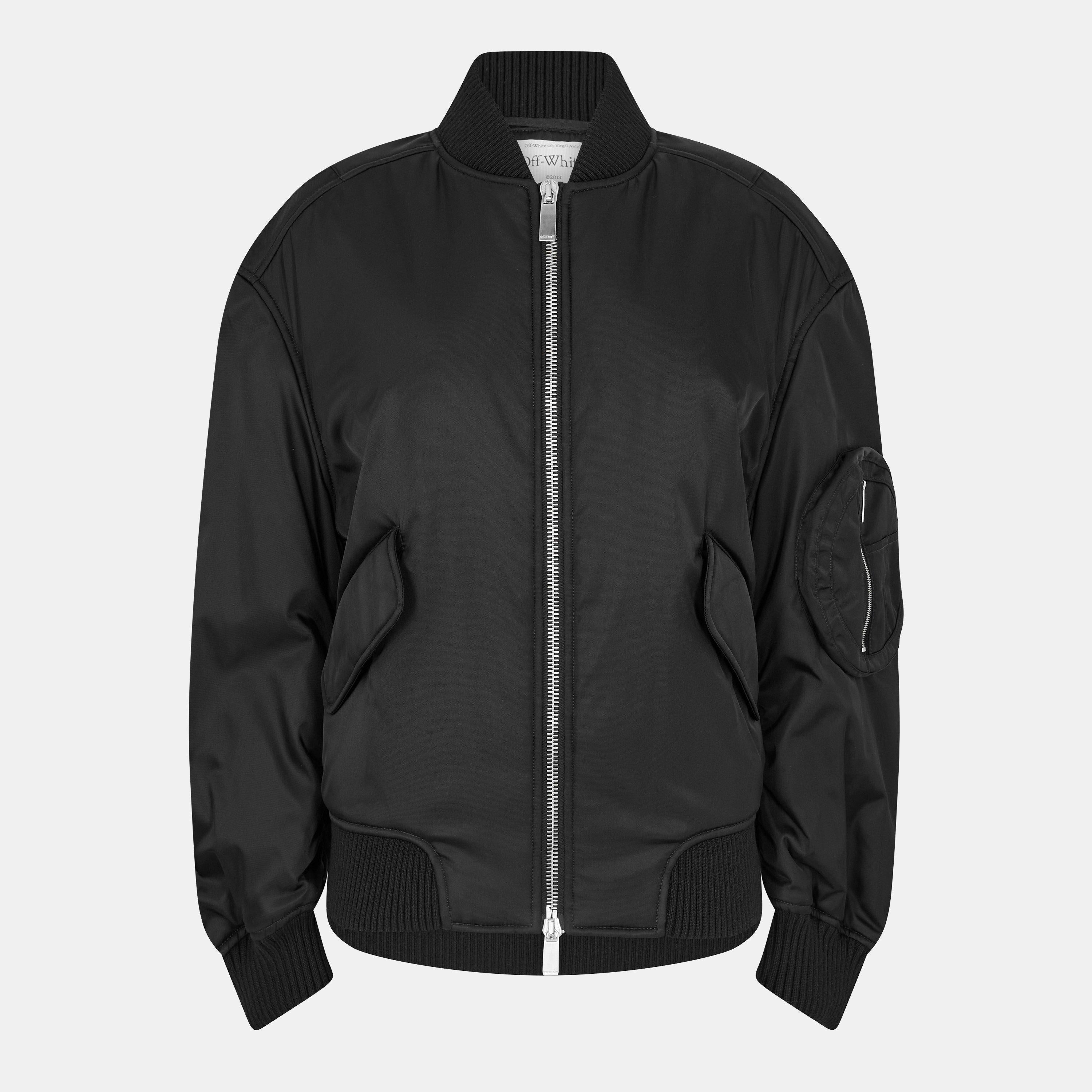 Patterned Relaxed Fit Bomber Jacket
