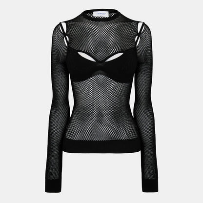 Textured Contemporary Fit Knitted Top
