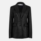 Women's Lapel Leather Blazer