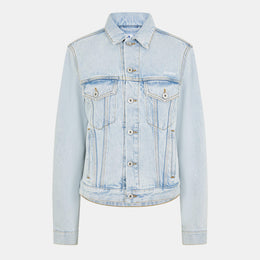 Diagonal Cotton Long Sleeve Denim Jacket