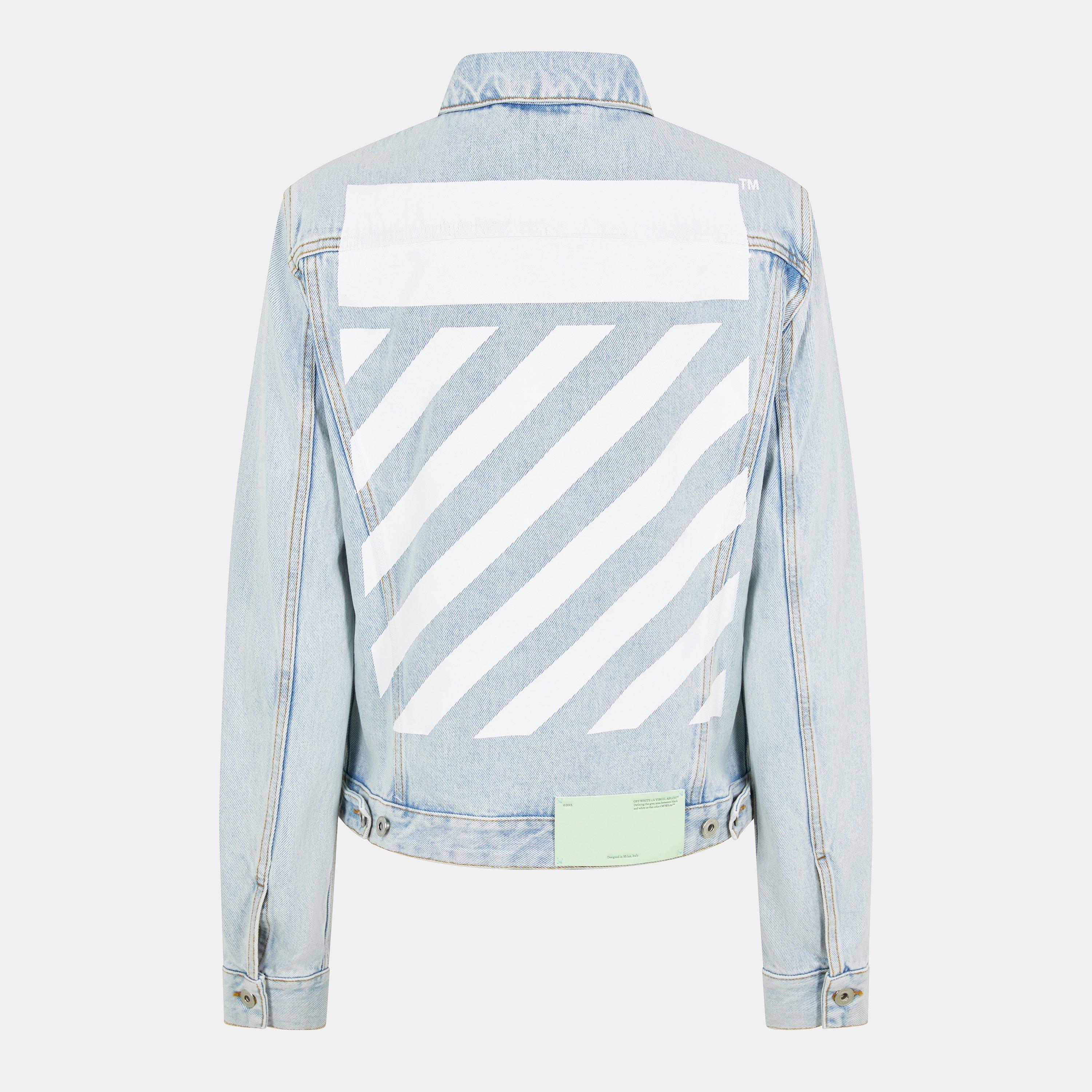 Diagonal Cotton Long Sleeve Denim Jacket