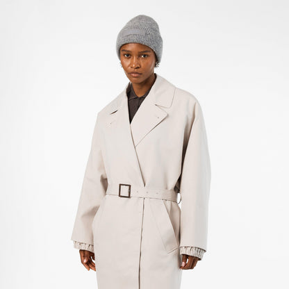 Jacquard Mid-Length Textured Trench Coat