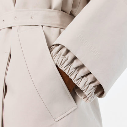 Jacquard Mid-Length Textured Trench Coat