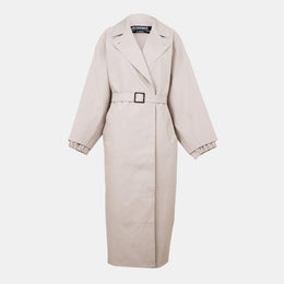 Jacquard Mid-Length Textured Trench Coat