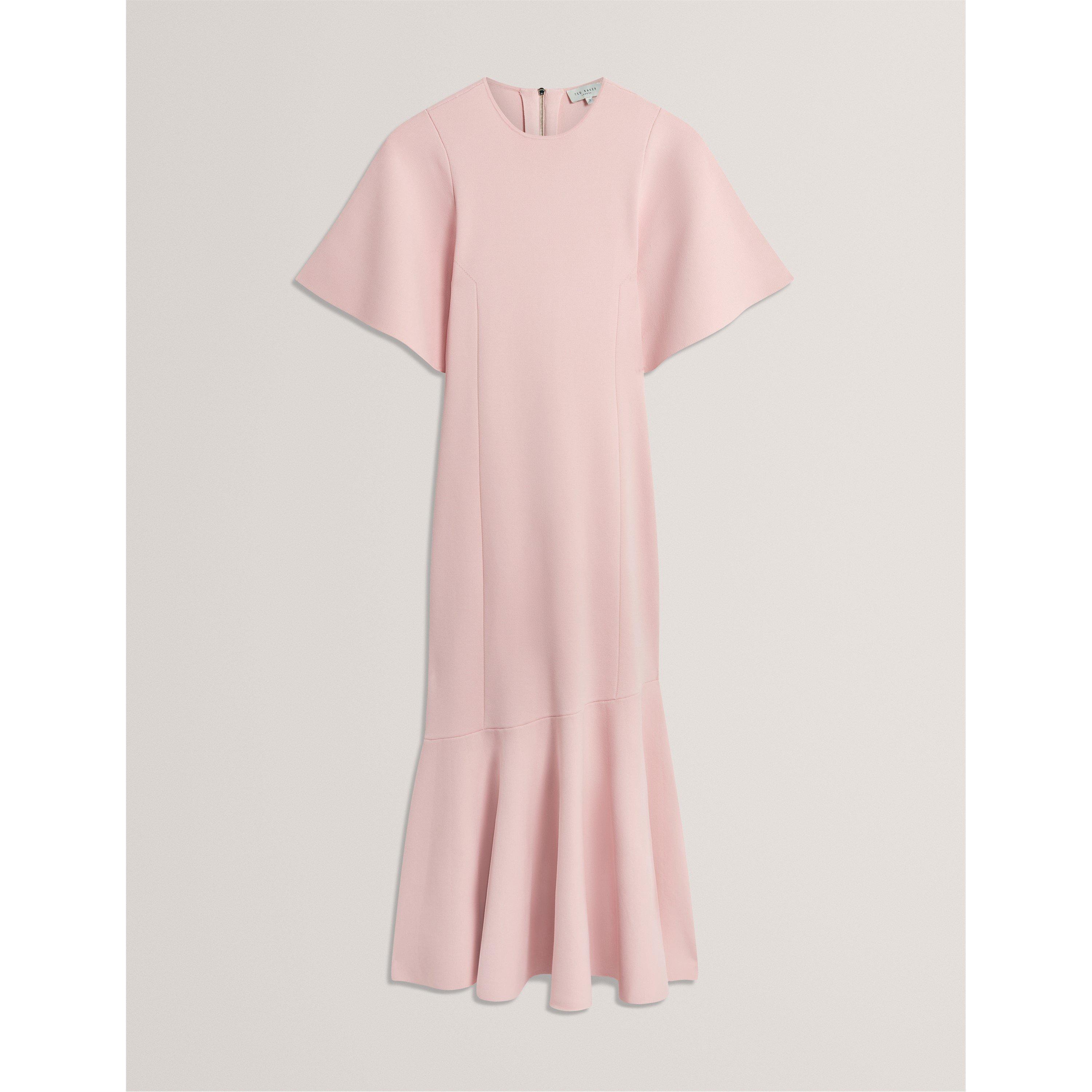 Short Sleeve Midi Knitted Jumper Dress
